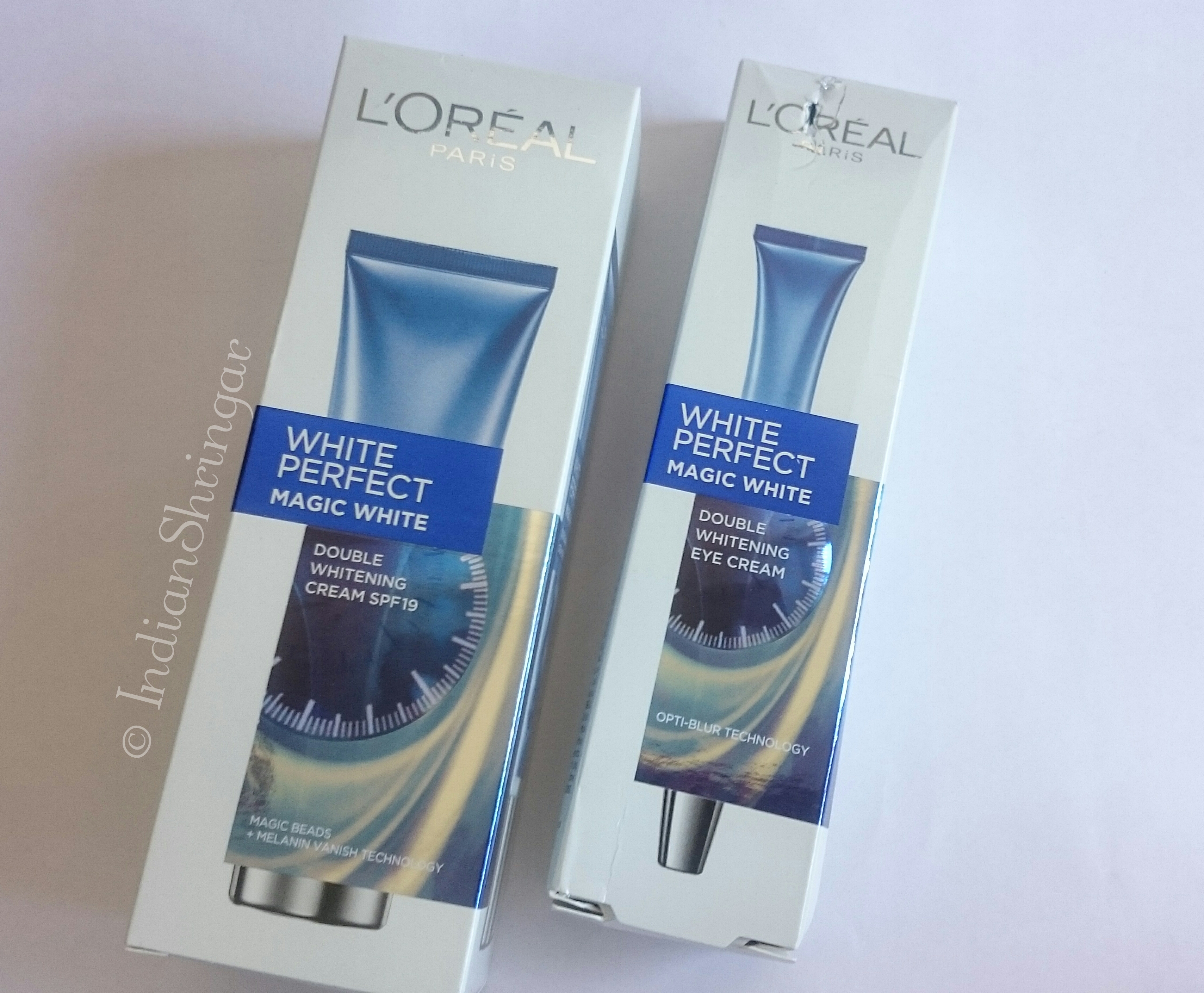 L'Oreal White Perfect Magic White Double Whitening Cream SPF 19 and Eye cream review