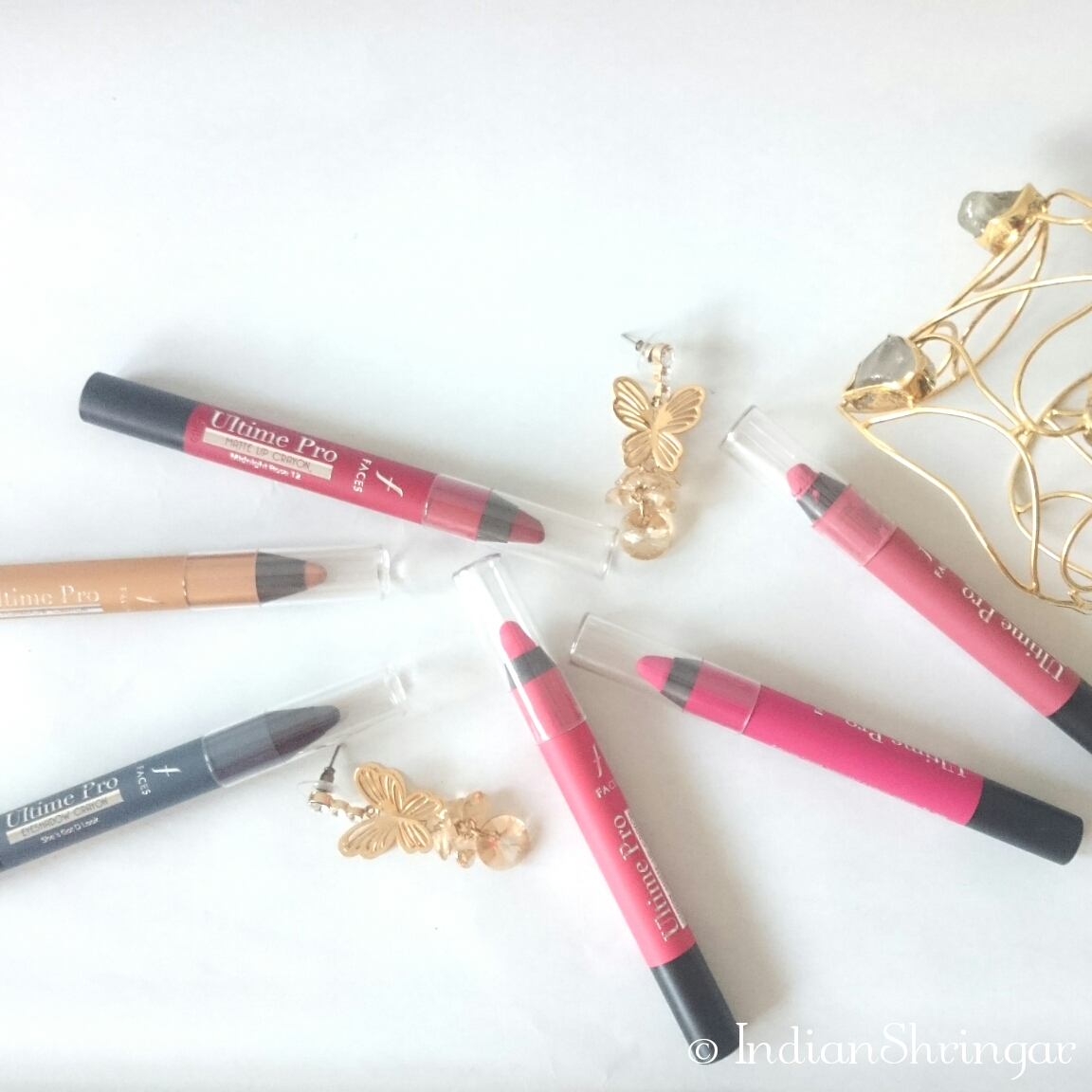 FACES Ultime Pro Lip Crayon and Eye Crayon review and swatches