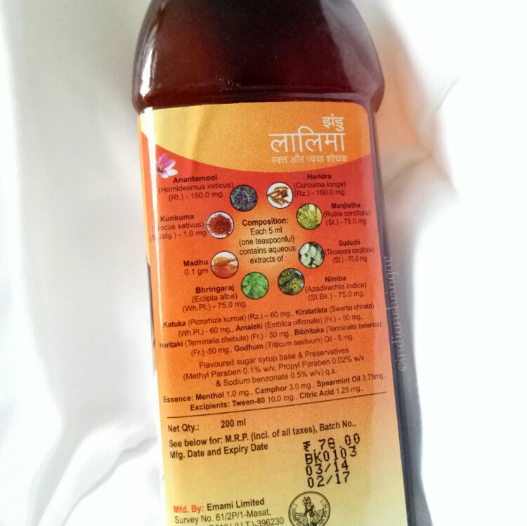 Zandu Lalima blood and skin purifier review