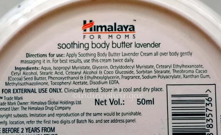 HImalaya For Moms Body butter ingredients